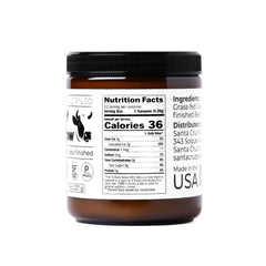 Santa Cruz Paleo label closeup—grass-fed sourcing and single-ingredient tallow.