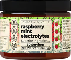 Santa Cruz Paleo Electrolyte Bottle shows raspberry mint hydration on the go