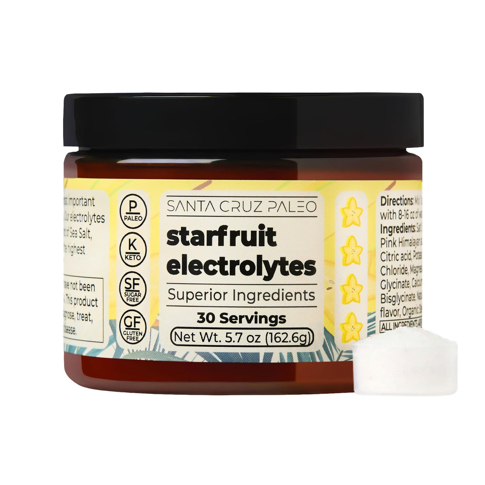 Santa Cruz Paleo electrolytes starfruit scoop for quick hydration after workouts.