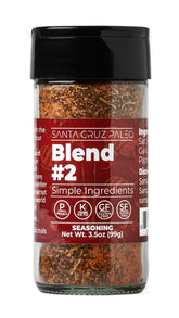 Santa Cruz Paleo Seasoning Blend #2 bottle closeup, smoky paprika flavor for ribs.