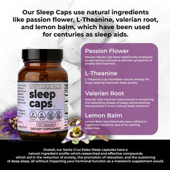 Santa Cruz Paleo Sleep Caps ingredients blend with L-Theanine for a calm evening.