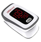 Santamedical Fingertip Pulse Oximeter display shows SpO2 and pulse rate in real time