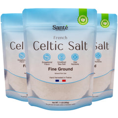 Sante Naturelle Celtic Salt fine ground three pack enhances cooking flavor