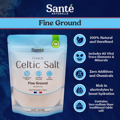 Sante Naturelle Celtic Salt hand-harvest view emphasizes artisan care and purity