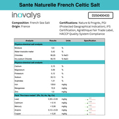Sante Naturelle Celtic Salt mineral rich blend supports balanced seasoning