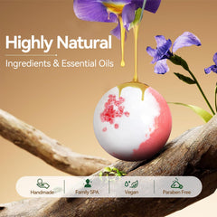 Santrela essential oil infused bombs enrich your bath with soothing scents.
