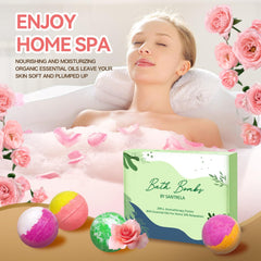Santrela spa-like bubble bath creates relaxing whirlpools of color.