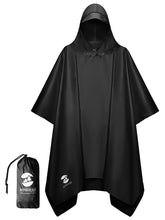 SaphiRose hooded rain poncho provides waterproof protection during rain.