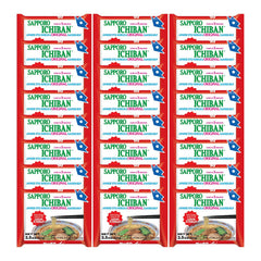 Sapporo Ichiban original soy sauce ramen packaging, easy pantry storage.