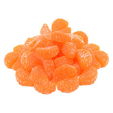 Sarah's Candy Factory orange slices gummy bag shows convenient resealable packaging for grab-and-go snacking.