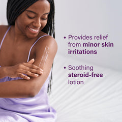 Vegan formula of Sarna Sensitive anti itch lotion shown on label