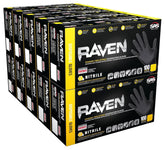 SAS Raven 66518 black nitrile gloves pack front view, powder-free and ambidextrous.