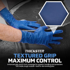 SAS Thickster latex gloves measuring 12 inches for extended hand protection.