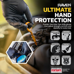 SAS66518 gloves powder-free examination black nitrile large, ready for quick medical or lab checks.