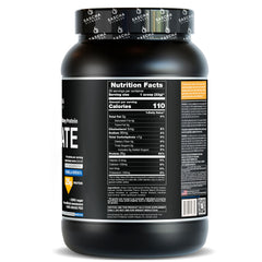 SASCHA FITNESS 2 lb packaging with grass-fed origin notes on a clean countertop
