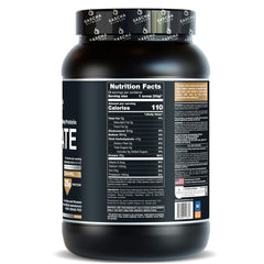 Sascha Fitness caramel scoop and shaker shot for quick post-workout protein intake