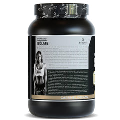 Sascha Fitness caramel shake glass illustrating creamy texture and milkshake-like experience