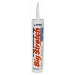 Sashco Big Stretch caulk 10.5oz white tube for durable interior and exterior sealing.