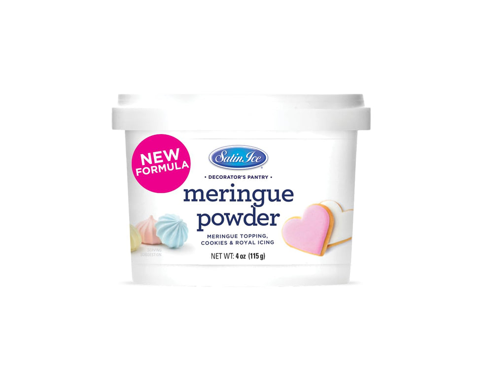 Satin Ice Meringue Powder 4oz Pail Front highlights a pantry staple for royal icing