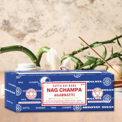 Satya Sai Baba Nag Champa hand-rolled incense, ideal for meditation sessions.