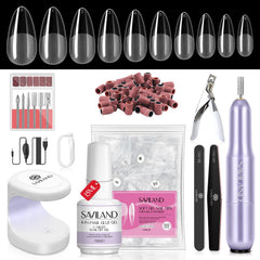 SAVILAND almond nail tips pack for durable natural extensions