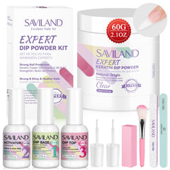 SAVILAND clear dip powder bottle for a long-lasting natural-look manicure.