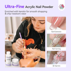 SAVILAND MMA-free liquid bottle image demonstrates gentle formula for comfortable DIY nails.