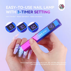 SAVILAND UV light nails 5x lens magnifies the spotlight for even curing.