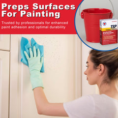 Savogran TSP surface prep cleans dirt before painting for a smooth finish.