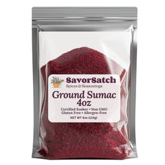 SavorSatch ground sumac pouch from Turkey adds bright citrus tang to meats and salads.