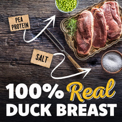 Savory Prime Duck Jerky strips close-up highlighting real duck breast