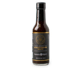 Savory Spice vegan Worcestershire bottle showing gluten-free and anchovy-free umami.