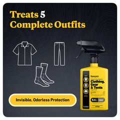 Sawyer Permethrin being applied to fabrics for long-lasting tick and mosquito deterrence