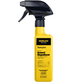 Sawyer SP649 permethrin bottle shown for long-lasting fabric protection on outdoor gear.