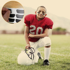 Sazoemao eye black stickers applied on face for quick game-day use