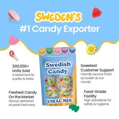 Scandylicious BUBS Mix assorted Swedish sweets, perfect for sharing with friends.