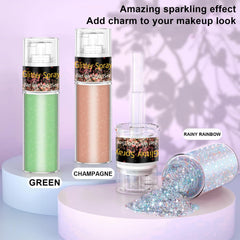 Scarman Glint-Rainbow Glitter Spray on legs provides radiant shimmer