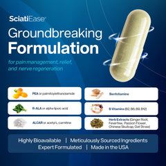 SciatiEase alpha-lipoic acid 300mg ingredient detail for enhanced formula.