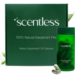 Scentless mint capsules bottle close-up for all-day freshness