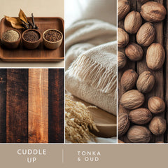 Scentsationals Cuddle Up Oud Spice wax cubes deliver cedar-forward warmth for living spaces