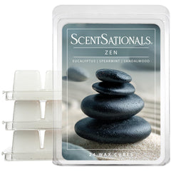 Scentsationals Zen wax melts packaging showing 24 cubes for easy fragrance