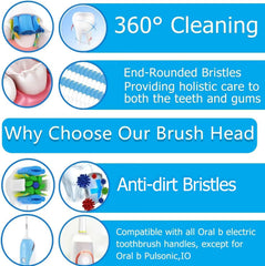 Micro-pulse bristles enhance cleaning between teeth and along the gum line.