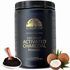 Schizandu Organic Charcoal Powder bottle, large 25 oz container, for daily digestive support