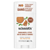 Schmidt's Sandalwood & Citrus deodorant stick for all-day freshness.