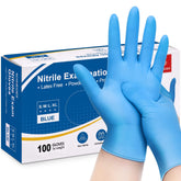 Schneider nitrile exam gloves blue 100-count box for safe handling during exams