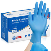 Schneider nitrile exam gloves blue box front for everyday safety
