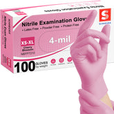 Schneider nitrile gloves in cherry blossom color offer precise handling during exams