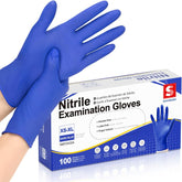 Schneider purple nitrile exam gloves in box packaging for convenient storage