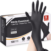 Schneider black 4mil nitrile gloves showing durable construction for heavy-duty tasks.