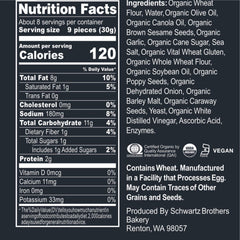 Schwartz Brothers Bakery organic bagel chips in view, a vegan, plant-based snack option.